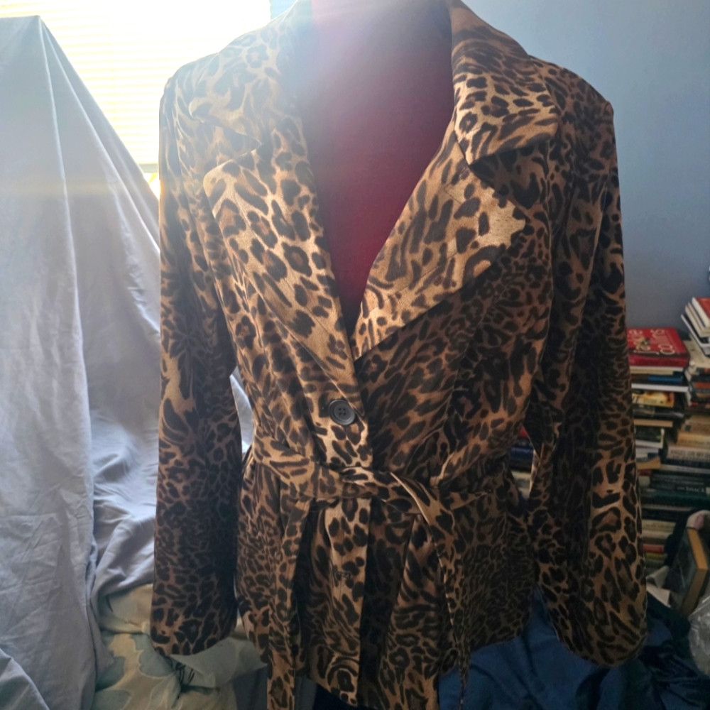 Fashion Bug Leopard Print Trench Coat